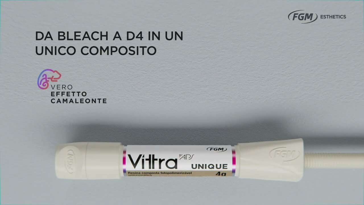 Vittra APS Unique è un composito con la capacità di adattarsi a qualsiasi colore dei denti.